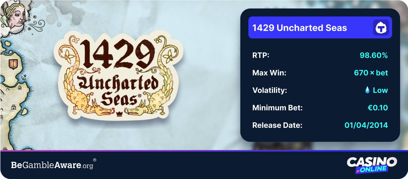 1429 uncharted Seas offers 98.60% RTP and Expanding wilds and symbols, best for a chilled and steady game play